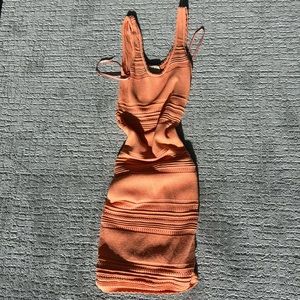 Bright orange Fitted tank dress